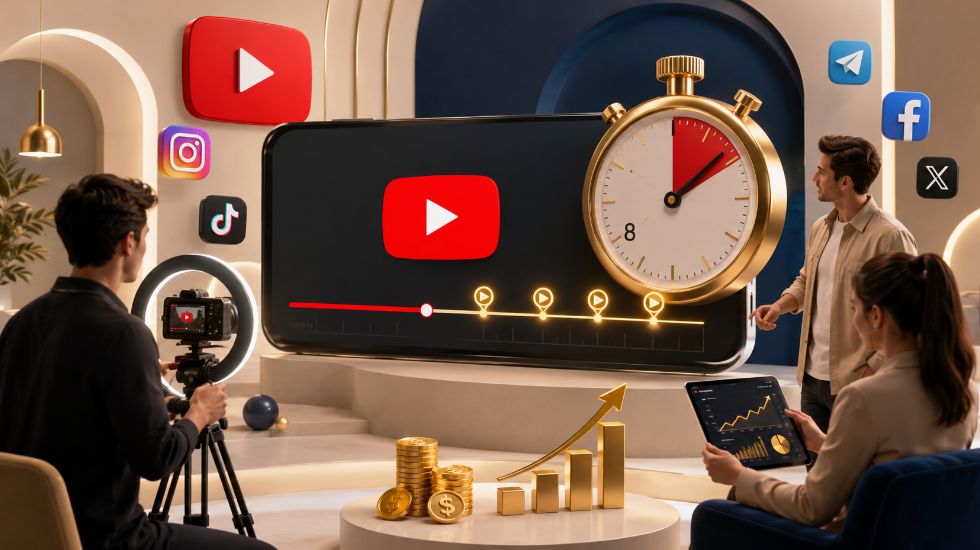 What is the 8 minute rule on YouTube?
