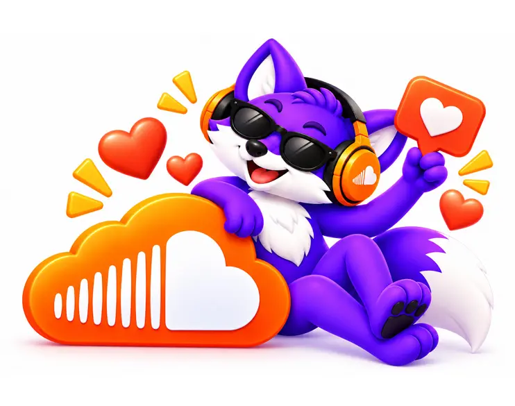 SoundCloud track page with a like count shown beside the play count