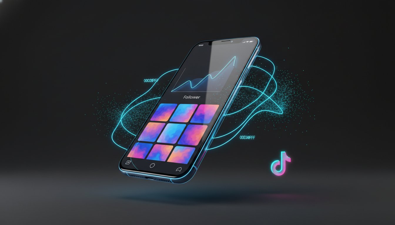 Interfaccia TikTok 3D e contatore follower