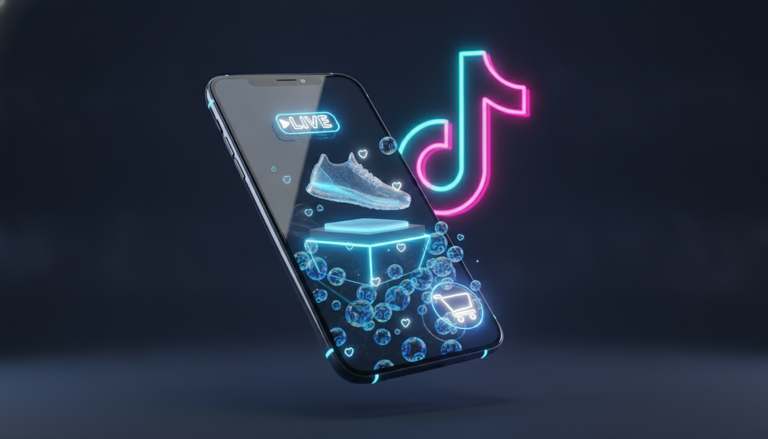 Live selling on TikTok Shop with cart and interactions