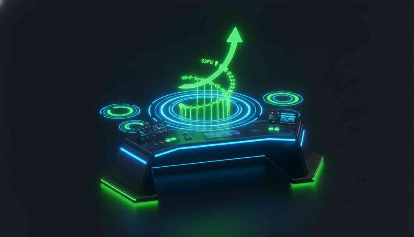 Dashboard della crescita dei viewer su Kick, render 3D