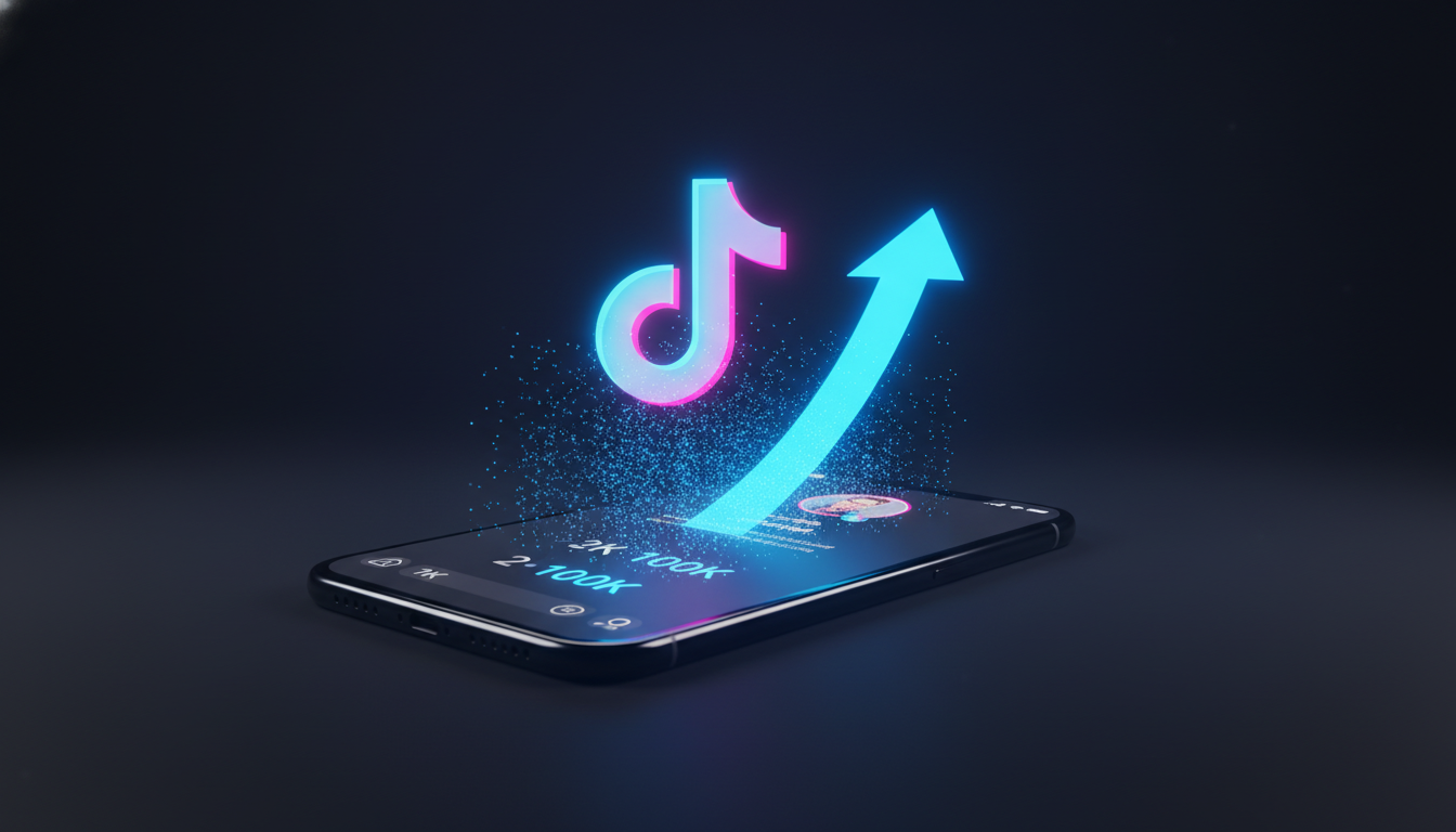 Croissance rapide des followers TikTok illustrée en 3D