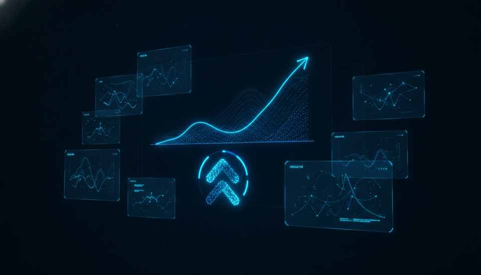 Dashboard di crescita di una pagina Facebook con curva in salita