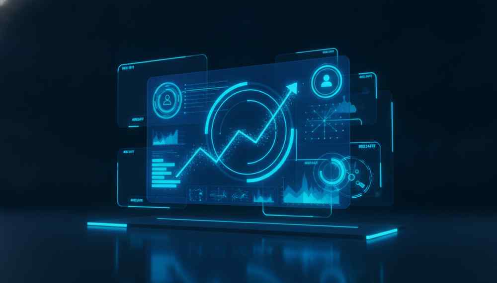 Analyse-Dashboard, das das Wachstum eines LinkedIn-Profils misst