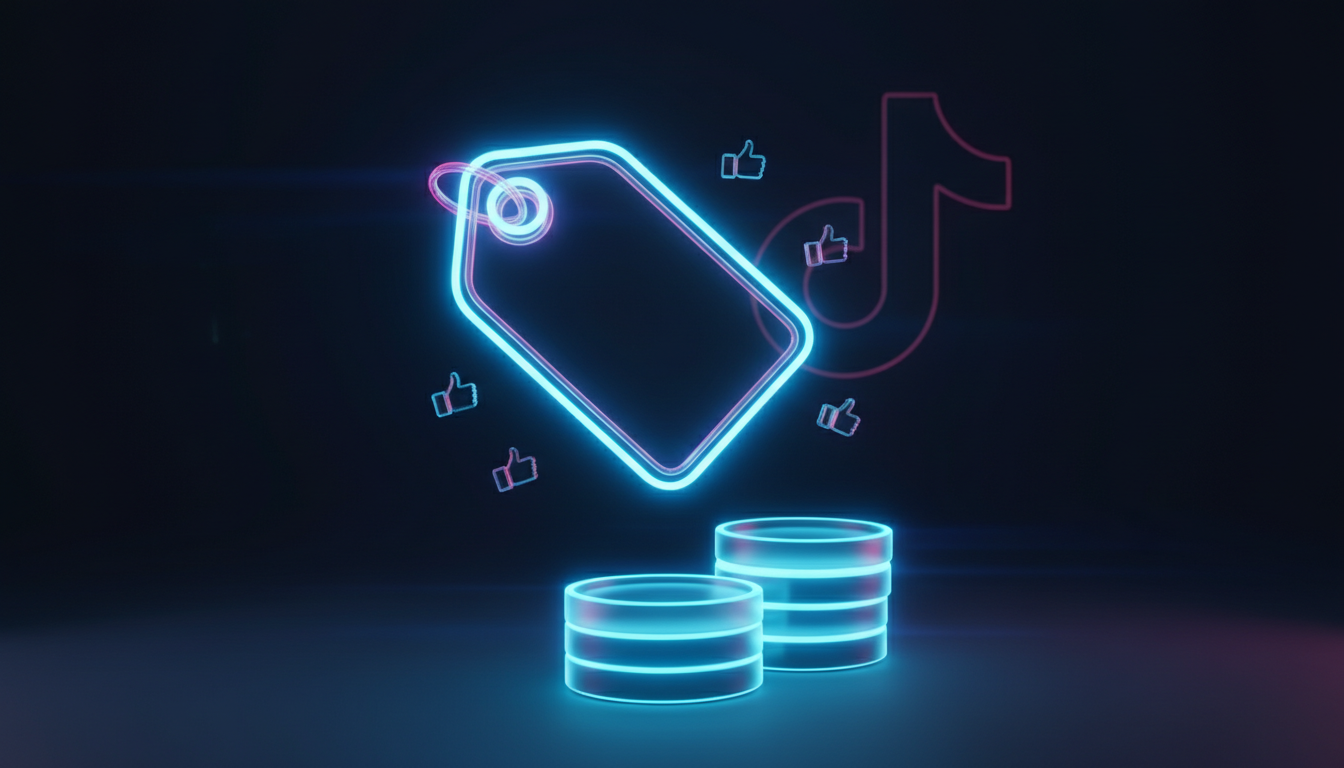 Hình minh họa neon thể hiện giá lượt thích TikTok