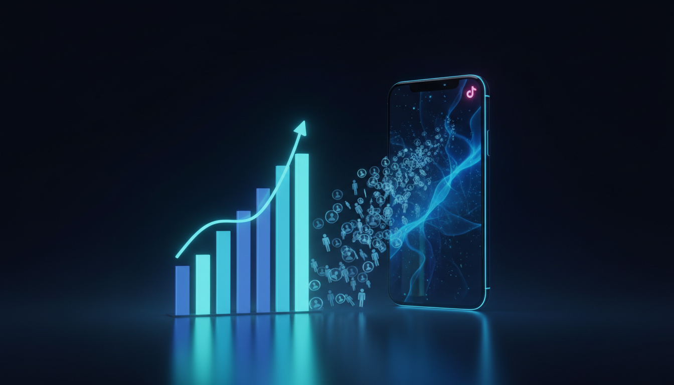 Courbe de croissance des abonnés TikTok en 3D