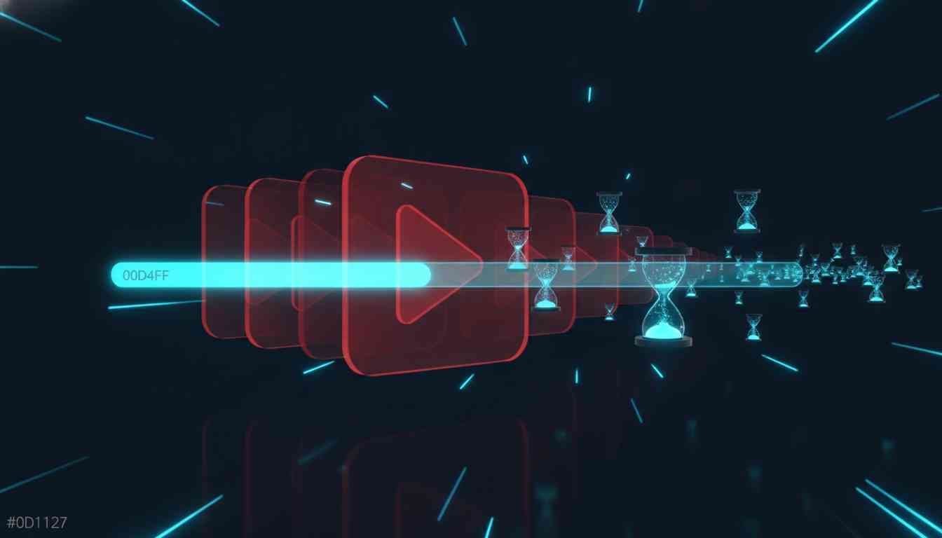 Trójwymiarowy pasek postępu czasu oglądania filmu na YouTube