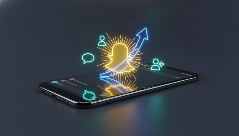 Interface Snapchat avec une courbe de croissance des amis