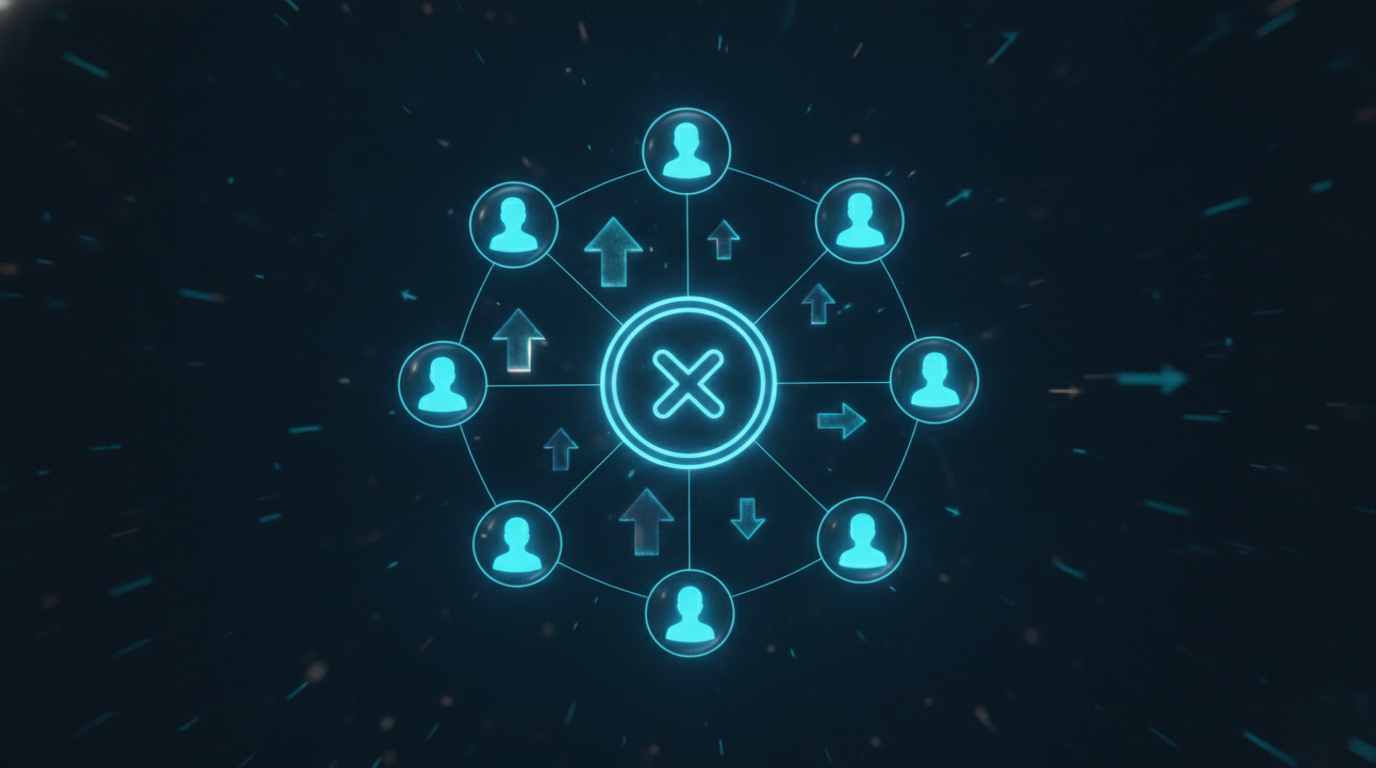 Netzwerk verbundener Abonnenten rund um ein Twitter-X-Logo als Symbol für ein engagiertes Publikum