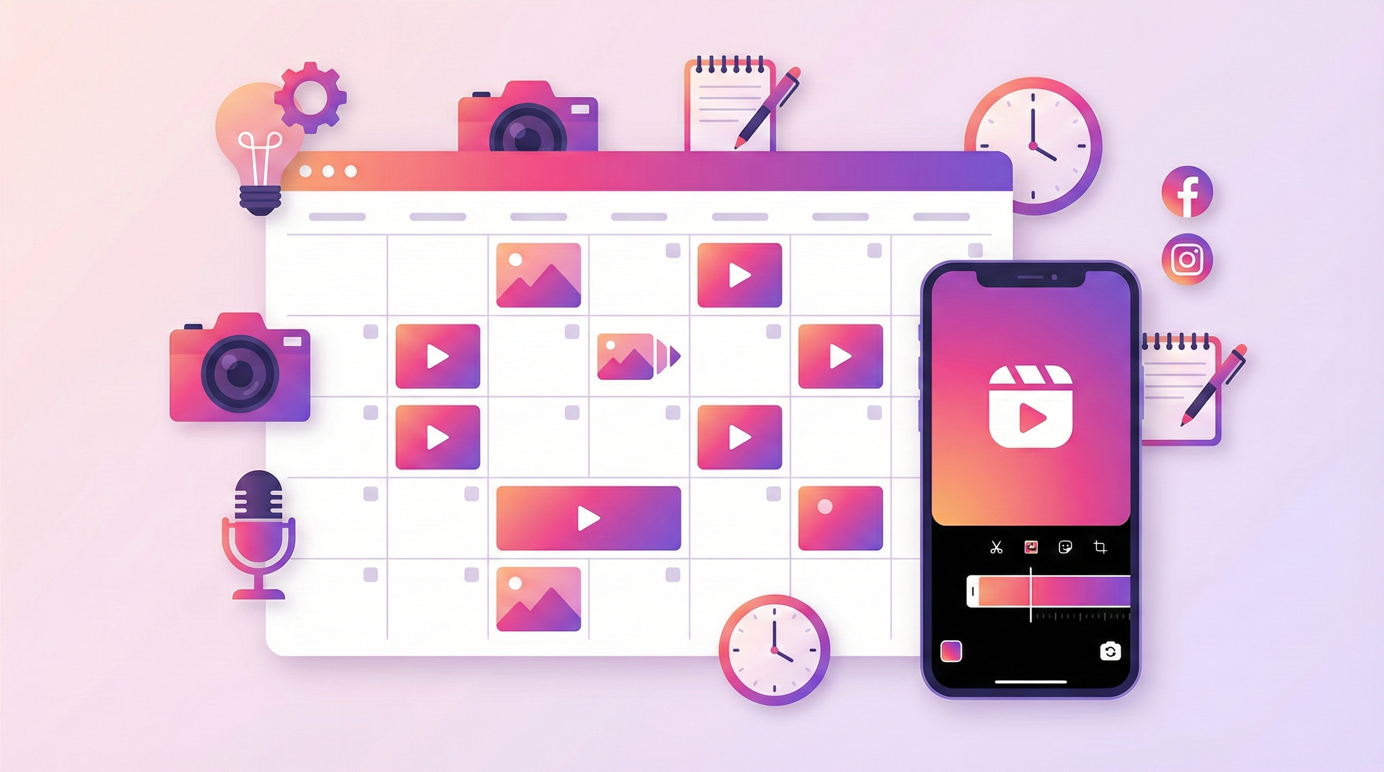 Calendrier de contenu Instagram avec planning de publications et idées de Reels pour gagner des abonnés