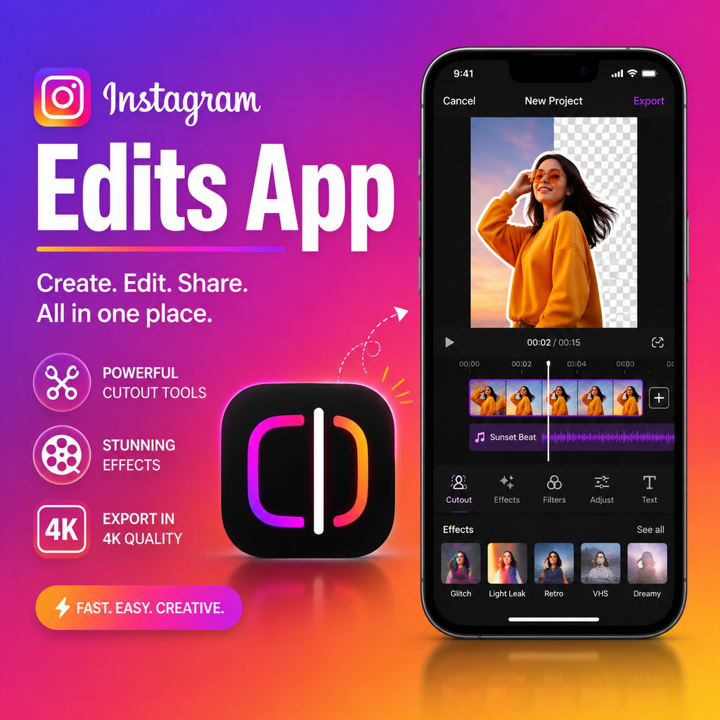 Instagram анонсирует новое приложение для редактирования видео «Edits»