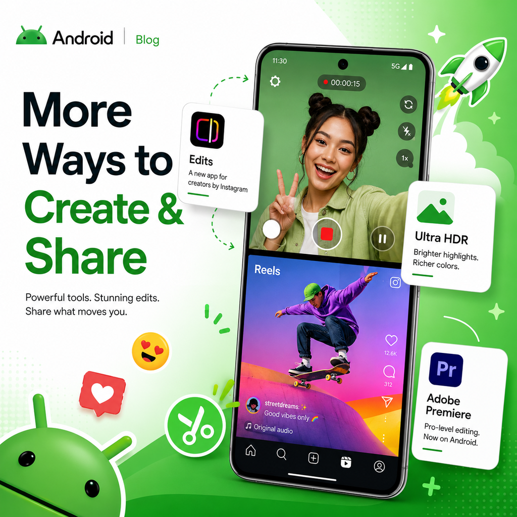 More ways to create and share with Android