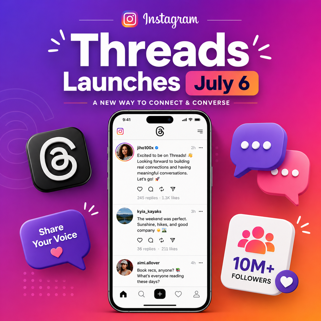 Приложение Threads от Instagram, похожее на Twitter, запускается 6 июля