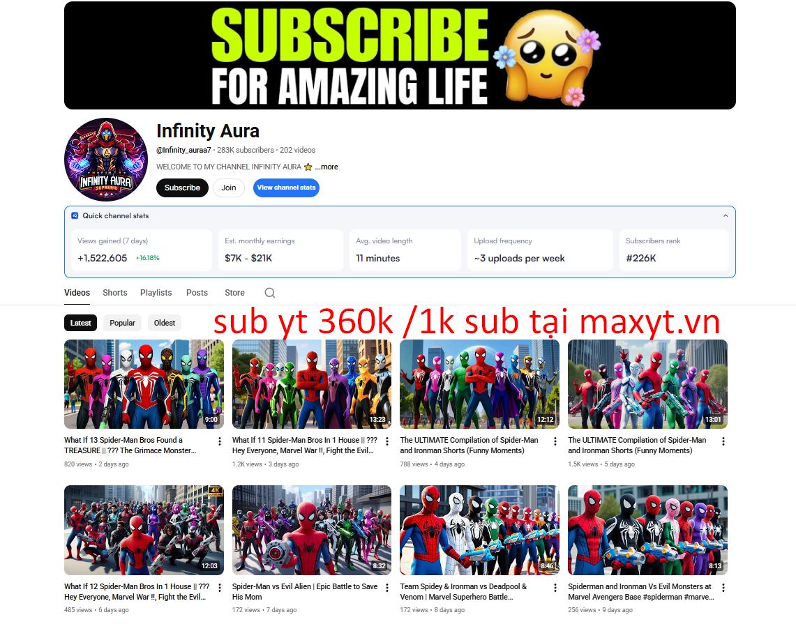 Share một chiếc KEY HOT về kênh youtube Infinity Aura