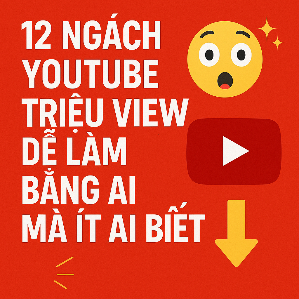 12 ngách YouTube triệu view dễ làm bằng AI mà ít ai biết
