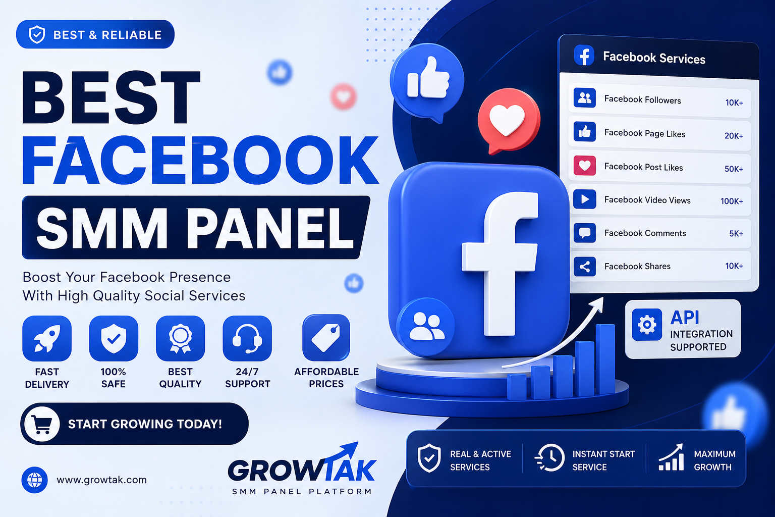 Best Facebook SMM Panel with Fast Delivery, Affordable Facebook Followers, Likes, Views and Reliable Social Media Marketing Services