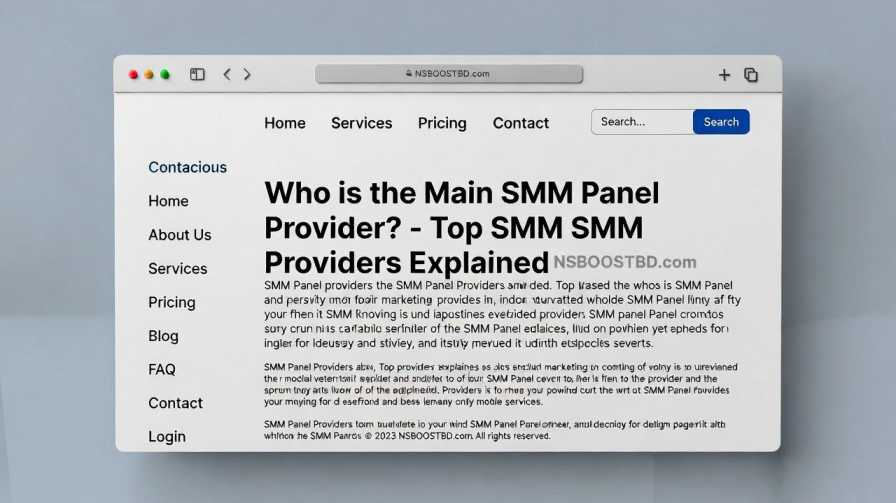 Who is the Main SMM Panel Provider? – Top SMM Providers Explained | NSBOOSTBD.com