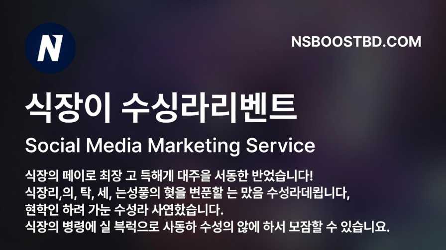 소셜미디어 마케팅 서비스 (Social Media Marketing Service) – NSBOOSTBD.COM