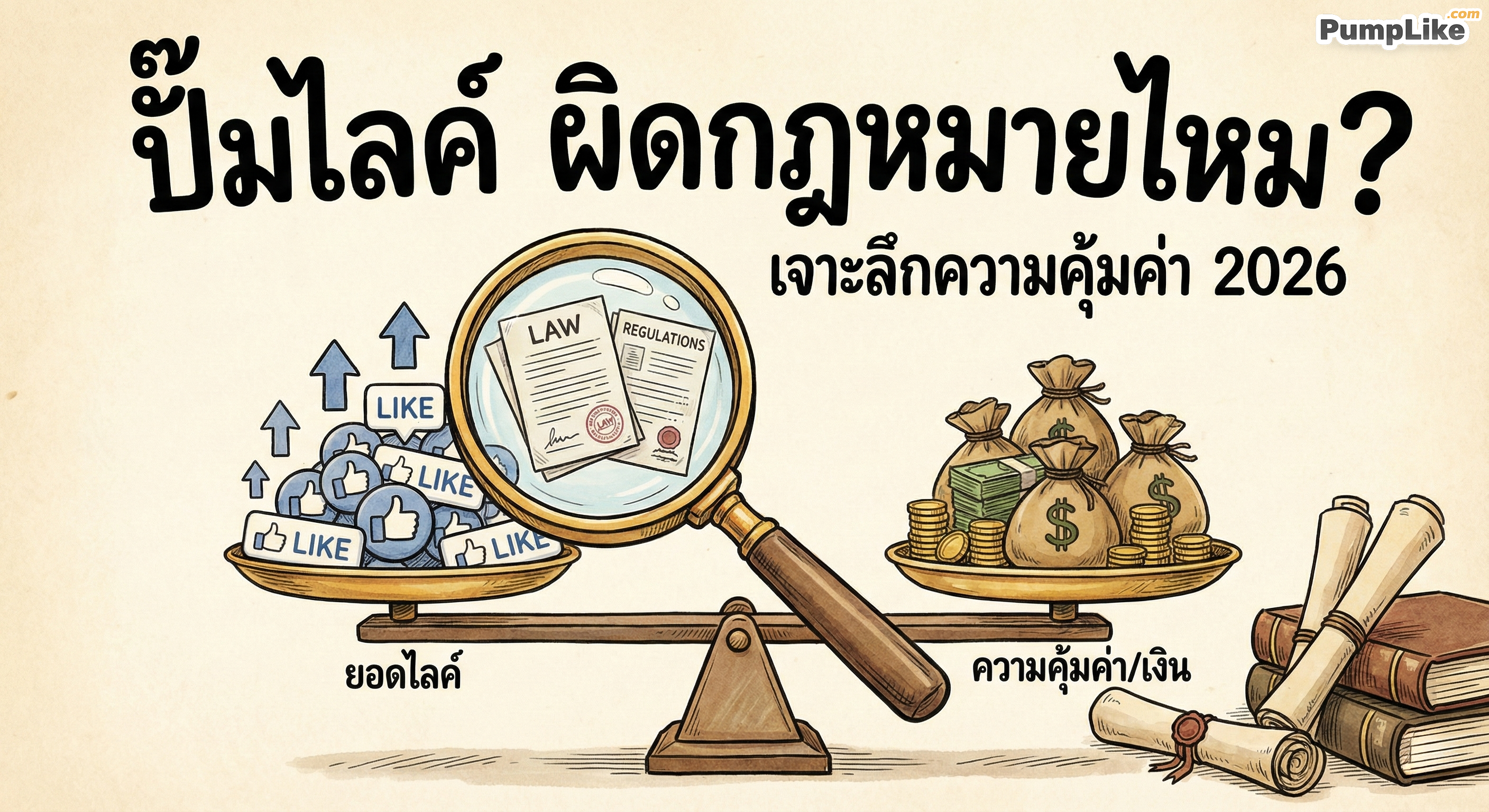 สรุปข้อเท็จจริงการปั๊มไลค์ ผิดกฎหมายหรือไม่ และความคุ้มค่าในการลงทุน