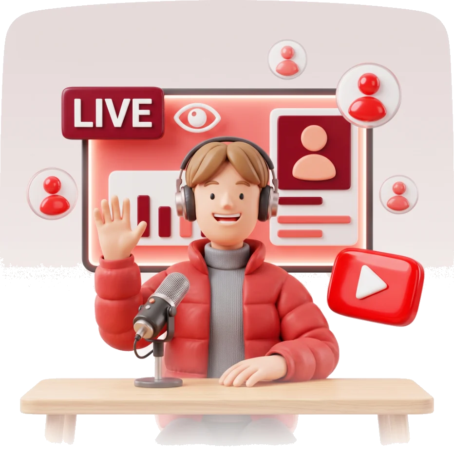 Накрутка зрителей на стрим YouTube — живые зрители на трансляции