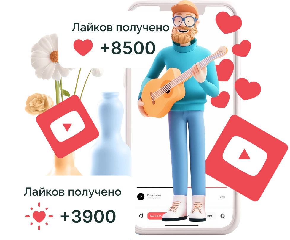 Получено 8500 и 3900 лайков на YouTube — визуальный пример роста активности на роликах