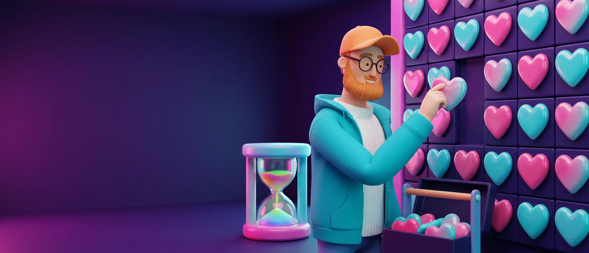 Лайки в TikTok с гарантией: что значит гарантия и как не потерять лайки Маскот Socelin возвращает недостающие сердечки на стену рядом с песочными часами: лайки в TikTok с гарантией