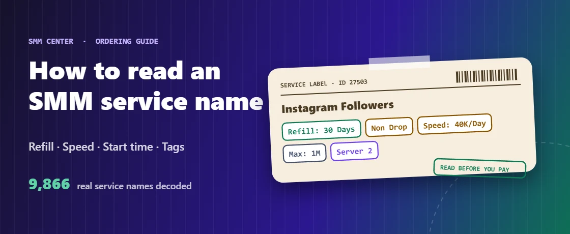 How to Read an SMM Service Name: Refill, Speed, Start Time and Tags