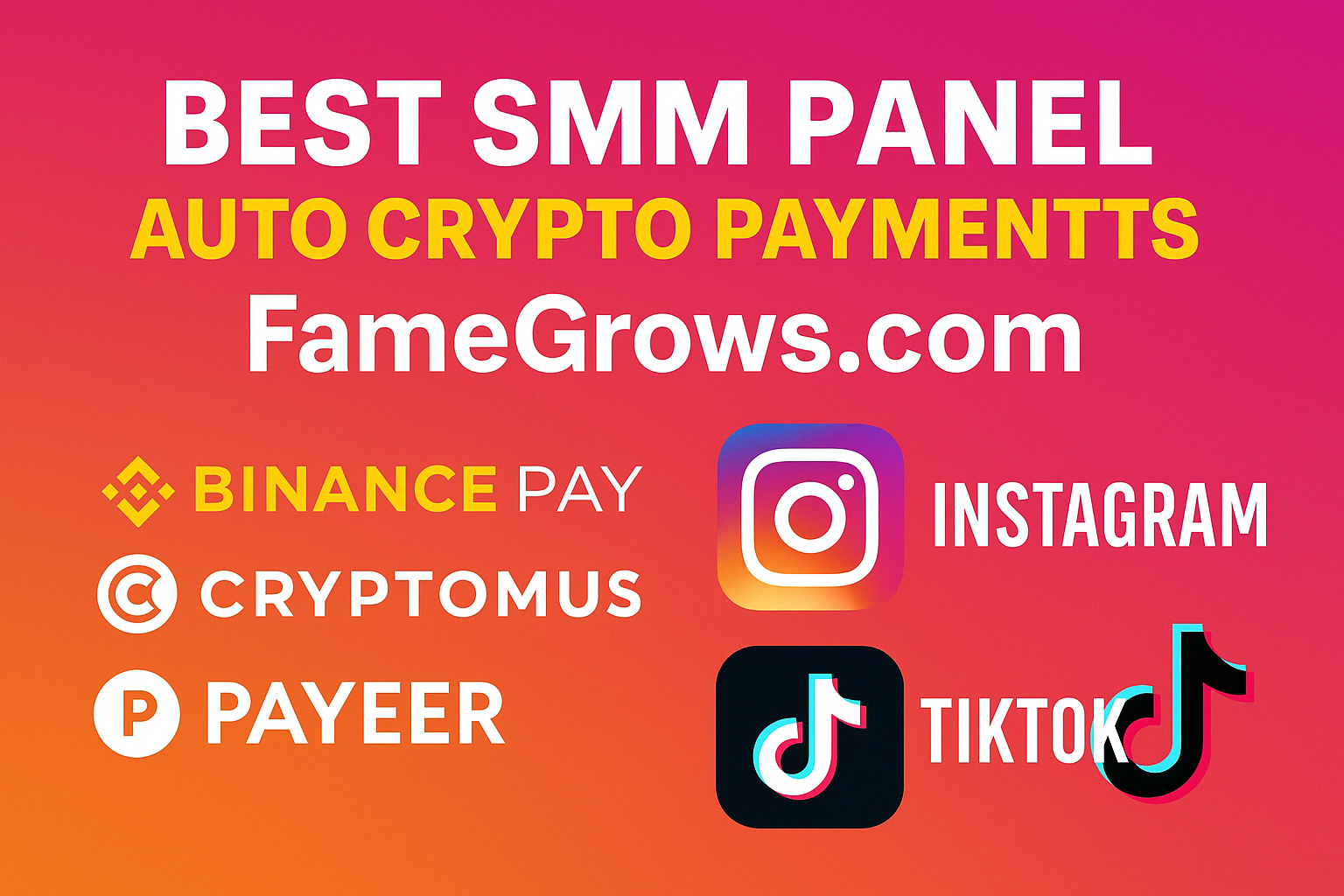 🚀 FameGrows: The #1 SMM Panel with Instant Crypto Auto Payments for Instagram & TikTok Boosting