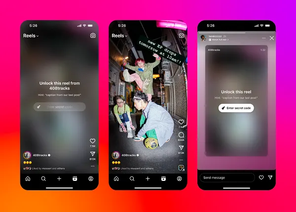 Instagram เปิดตัวฟีเจอร์ใหม่ “Unlockable Reels” ปลดล็อกคอนเทนต์ลับด้วยรหัส